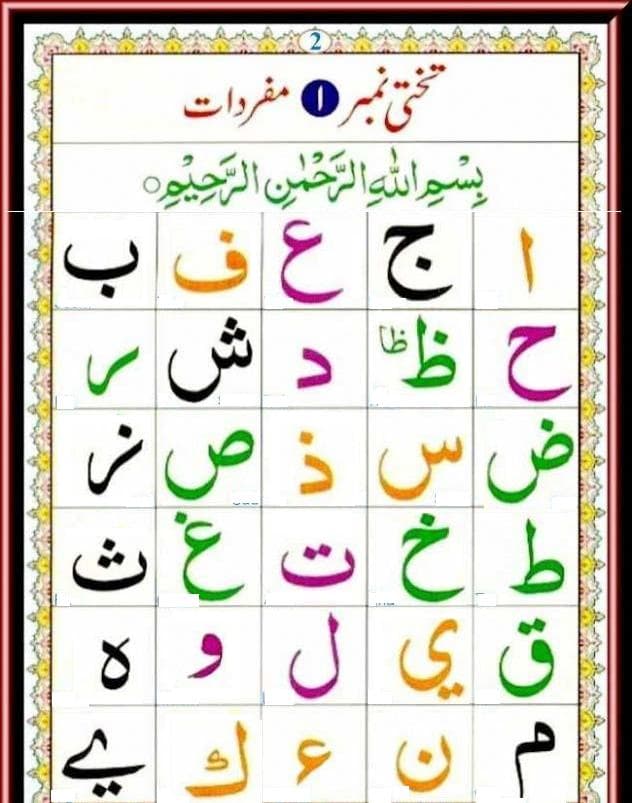 Noorani Qaida — joining Arabic letters practice