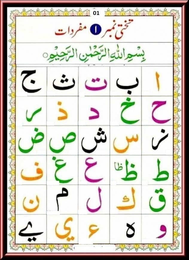 Noorani Qaida — Arabic letter recognition and Makharij pronunciation