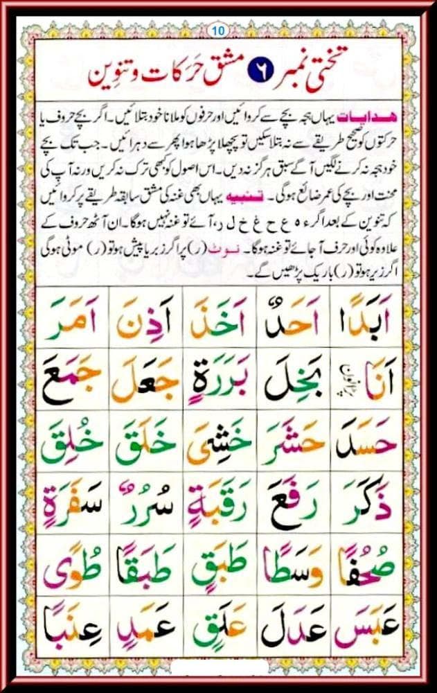 Noorani Qaida — Tanween Fathatain lesson for Quran recitation